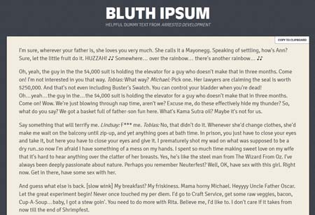 Bluth Ipsum