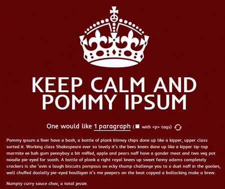 Pommy Ipsum